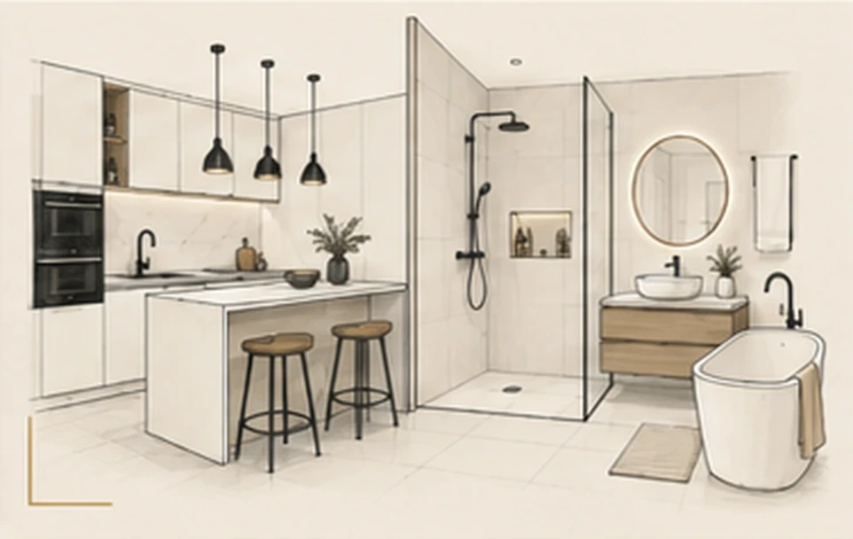 Projet d'aménagement de cuisine et salle de bain